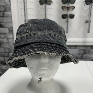 Stylish Black Denim Bucket Hat